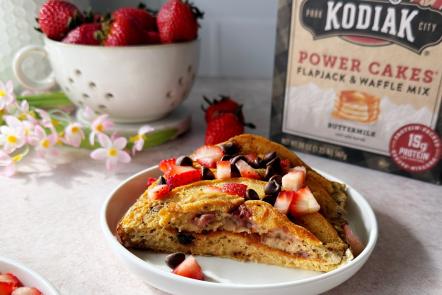 High-Protein Mother's Day Strawberry Chocolate Chip Pancake Casserole