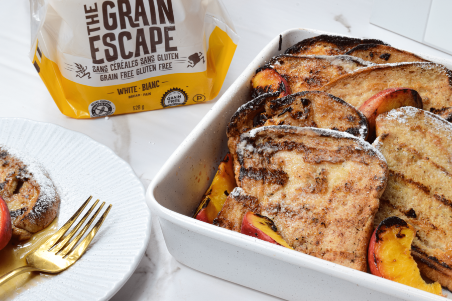 Gluten-Free BBQ French Toast With Grilled Peaches