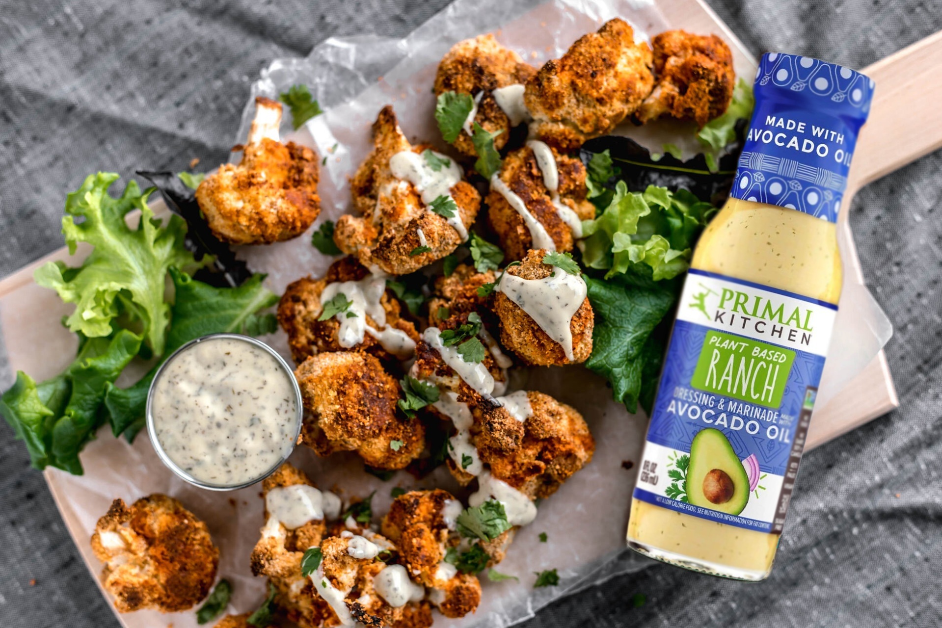 Cauliflower Buffalo Bites with Primal Kitchen Vegan Ranch