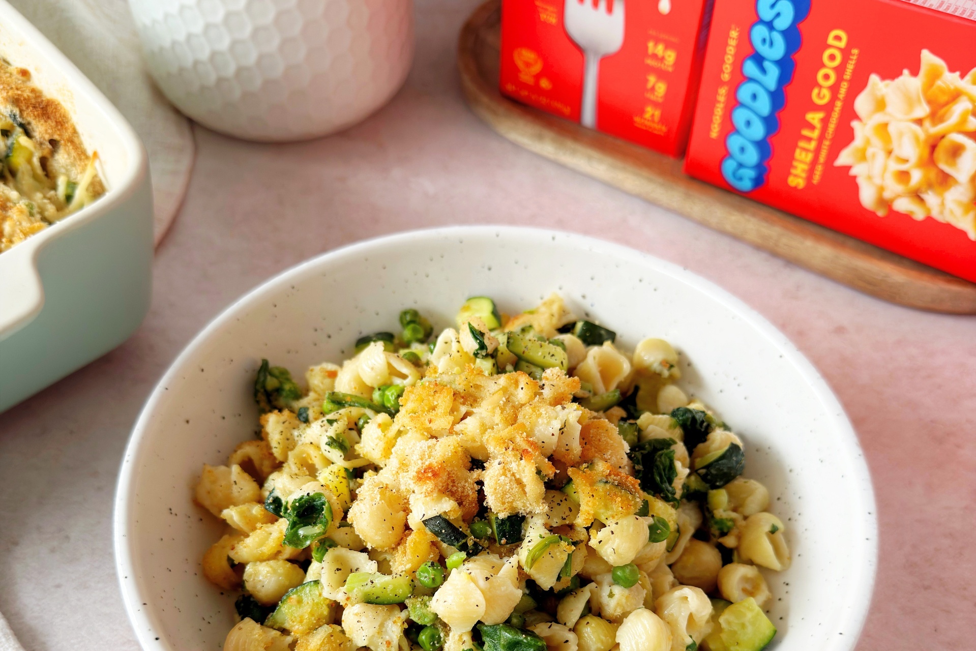 High-Protein Mac and Cheese Bake