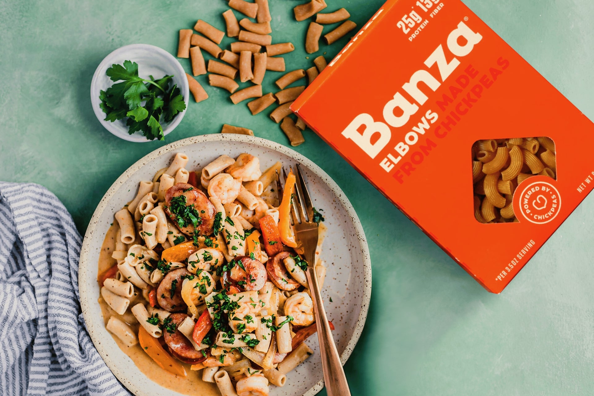 Cajun Shrimp Alfredo with Chickpea Pasta