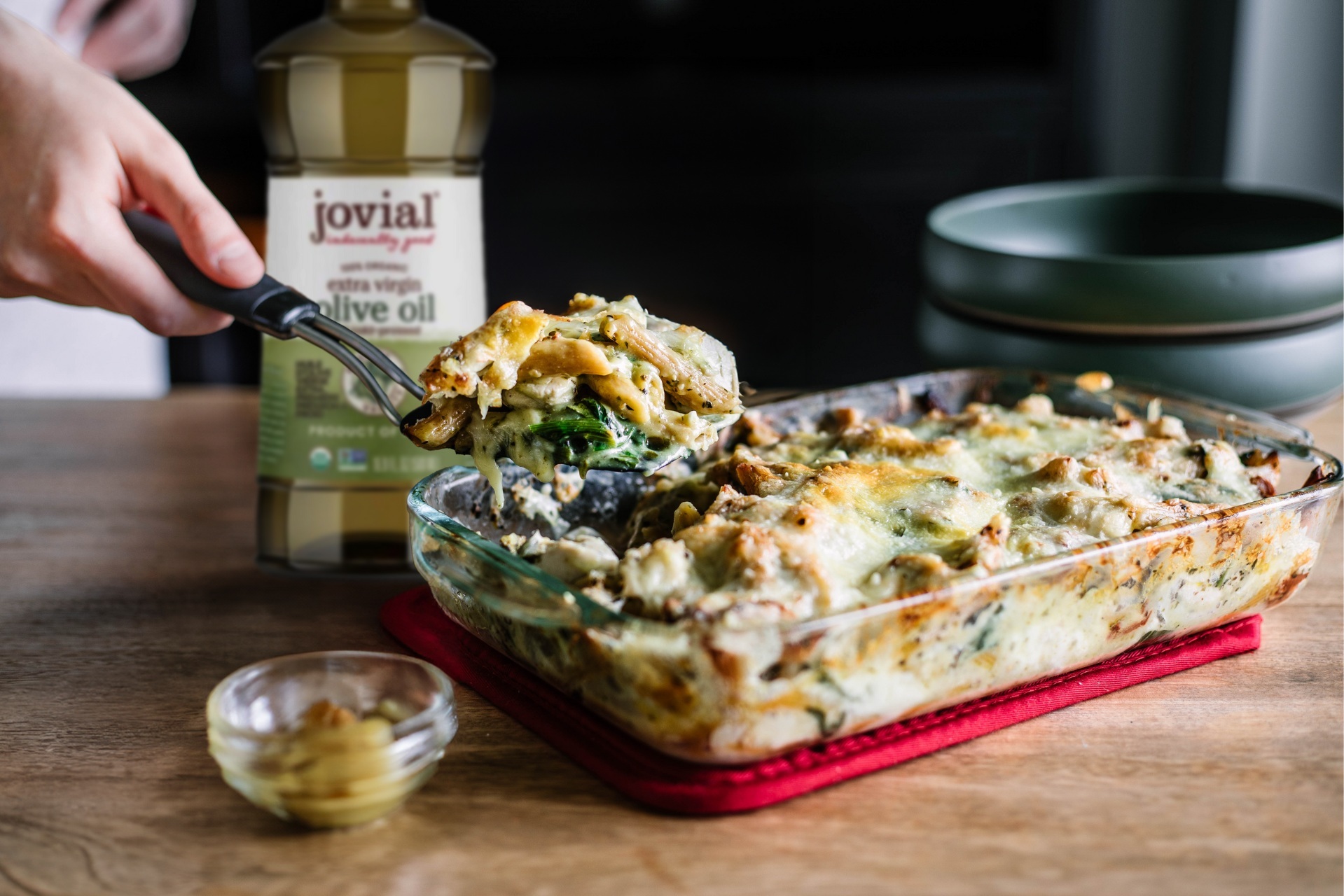 Creamy Pesto Chicken Bake