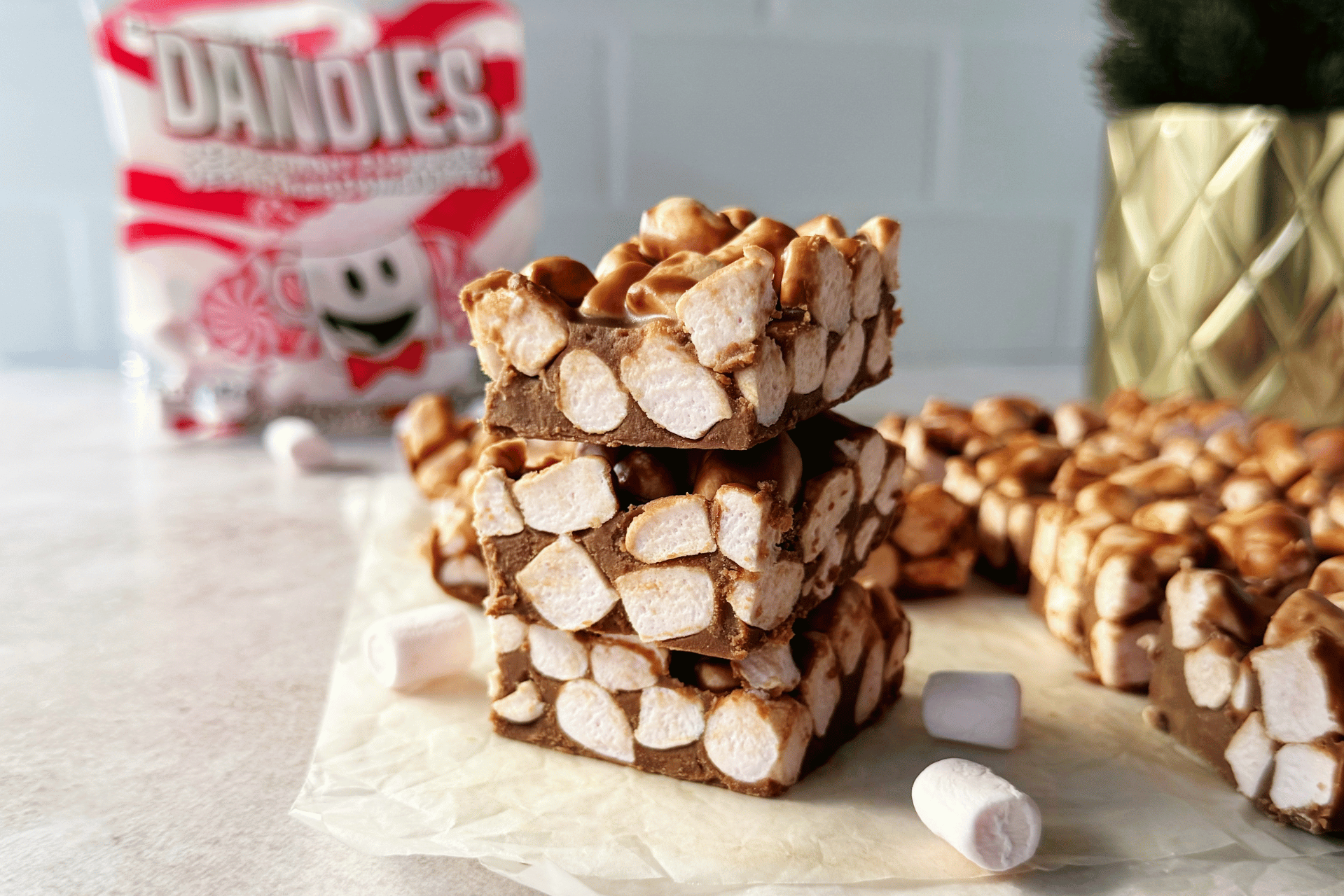 Vegan Rocky Road Peppermint Bars