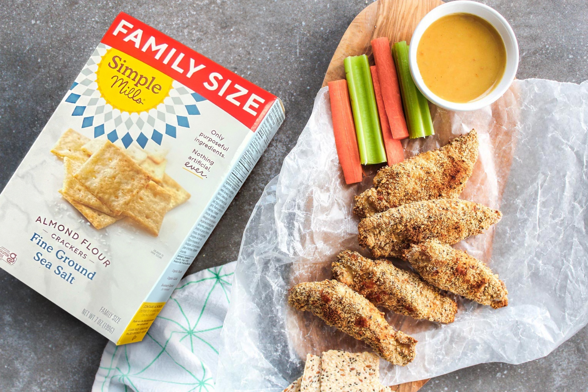 Paleo Chicken Fingers with Honey Mustard Dipping Sauce
