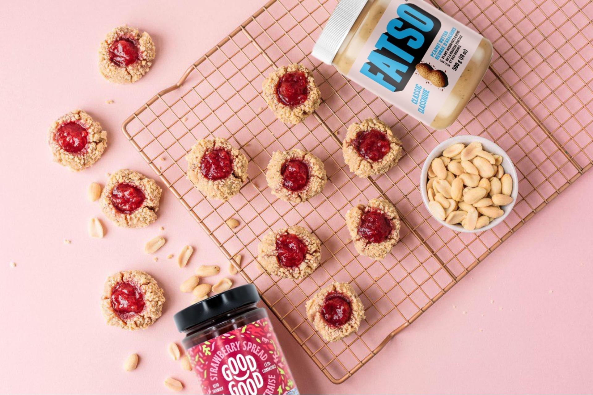 Keto PB&J Thumbprint Cookies