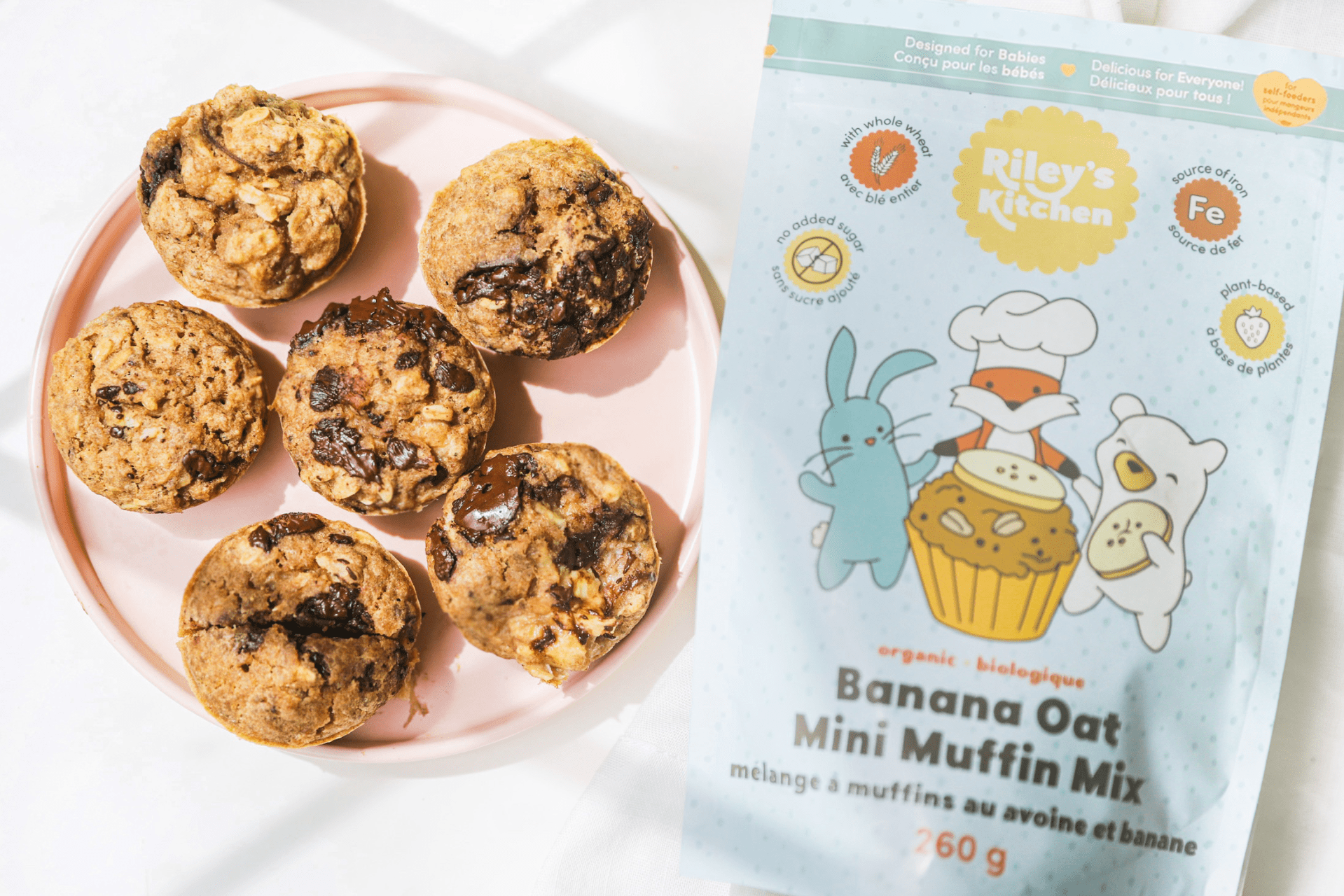 Banana Chocolate Chunk Oat Muffins