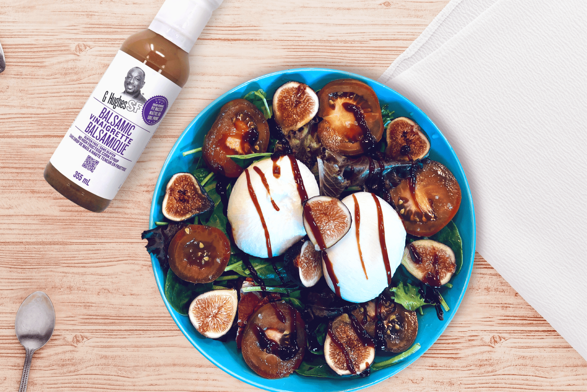 Burrata Fig Salad With Balsamic Glaze Dressing