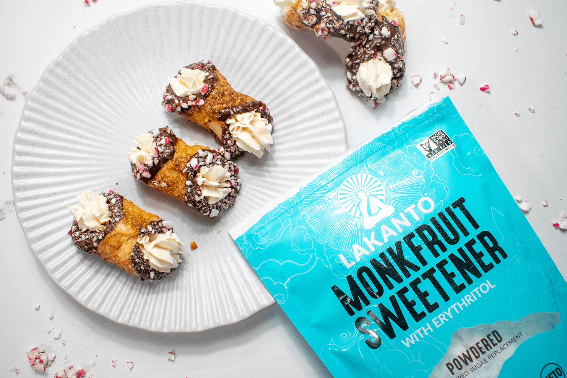 Vegan Candy Cane Cannoli