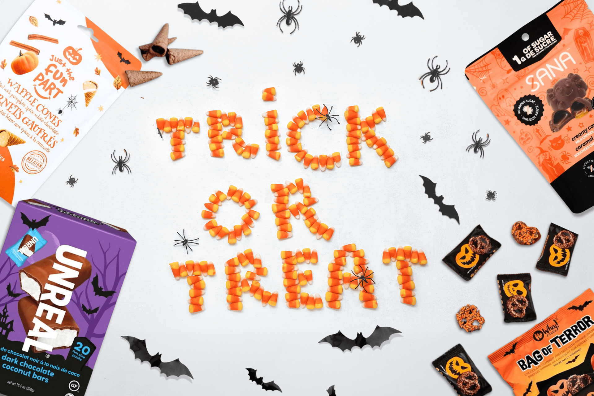 15 Halloween Treats Trick-Or-Treaters Will Love - Halloween Non Candy Treats, Sugar Free Candy, Vegan chocolate, Vegan Candies, Vegan Gummies