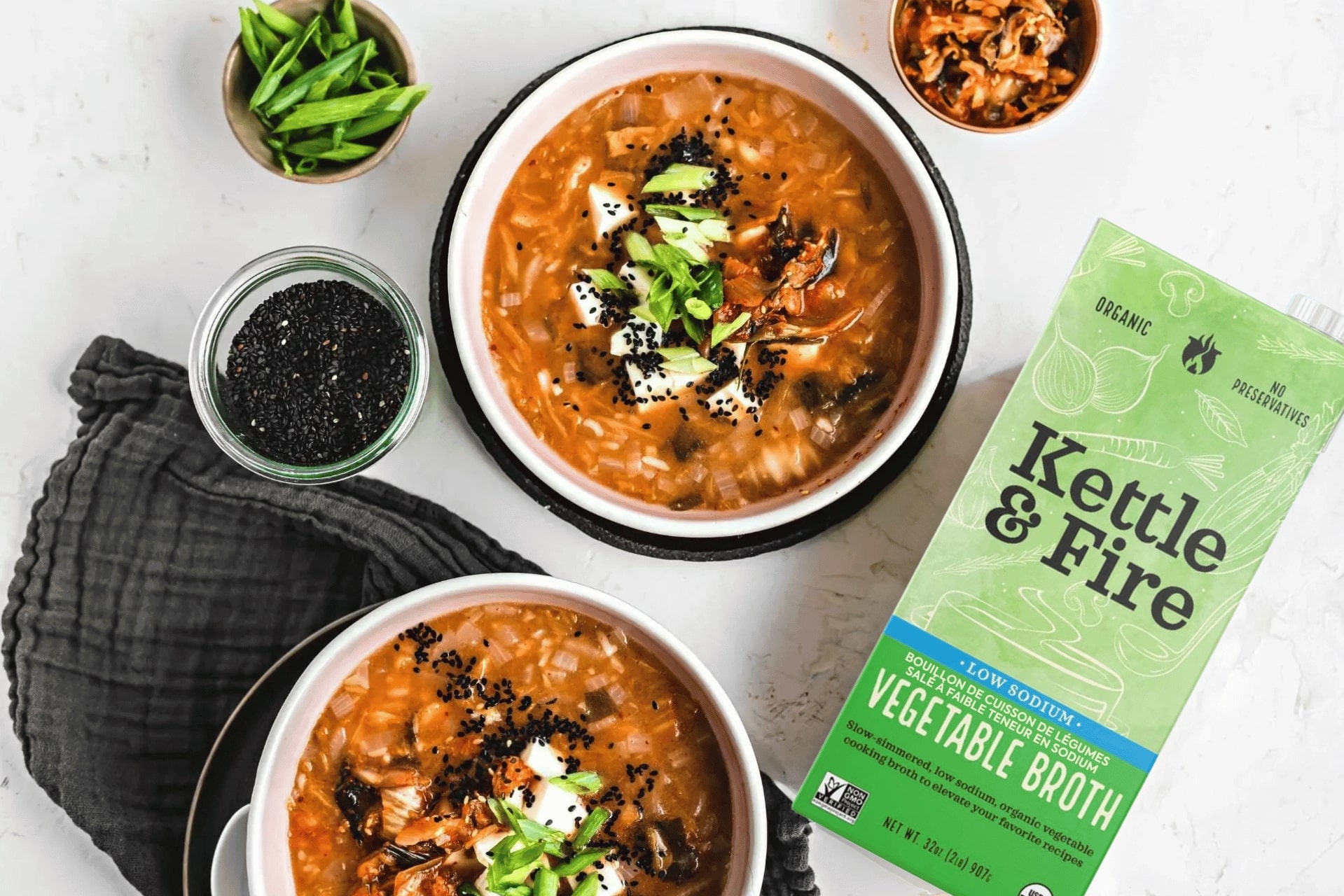 Vegan Kimchi Soup with Tofu