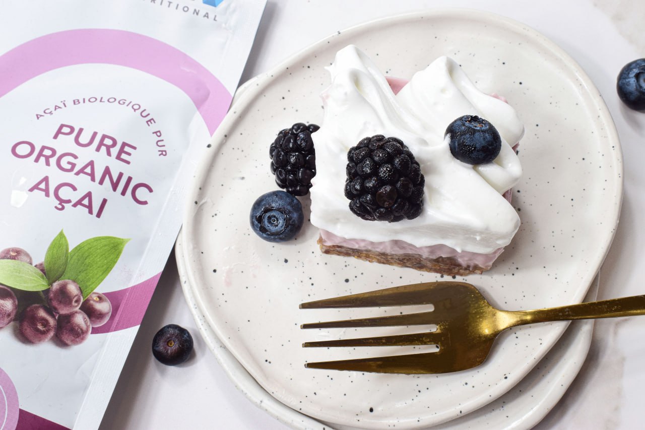 No Bake Vegan Acai Cheesecake