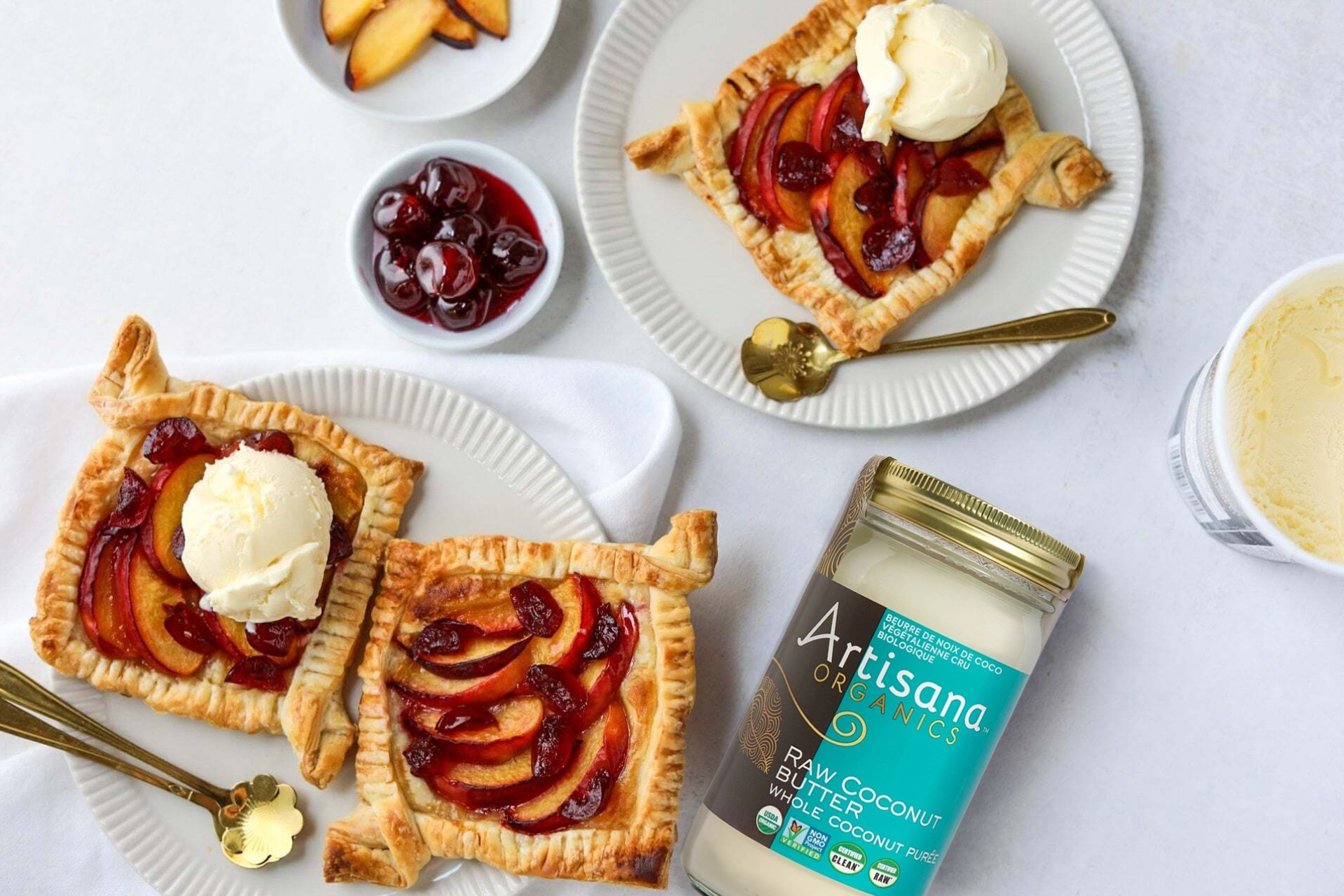 Peach Cherry Puff Pastry Tarts