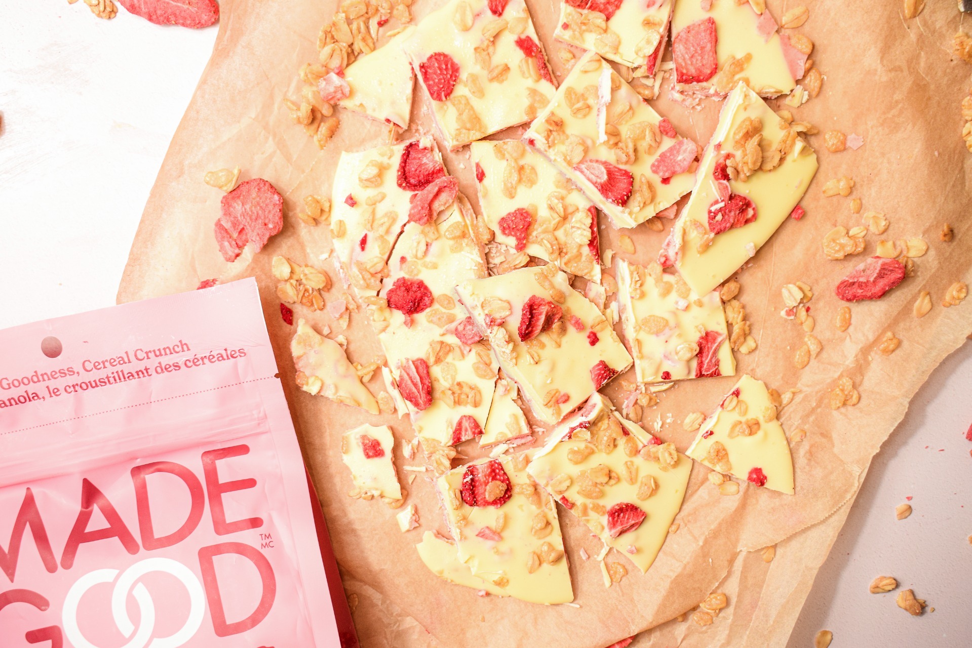 Strawberry And White Chocolate Granola Bark