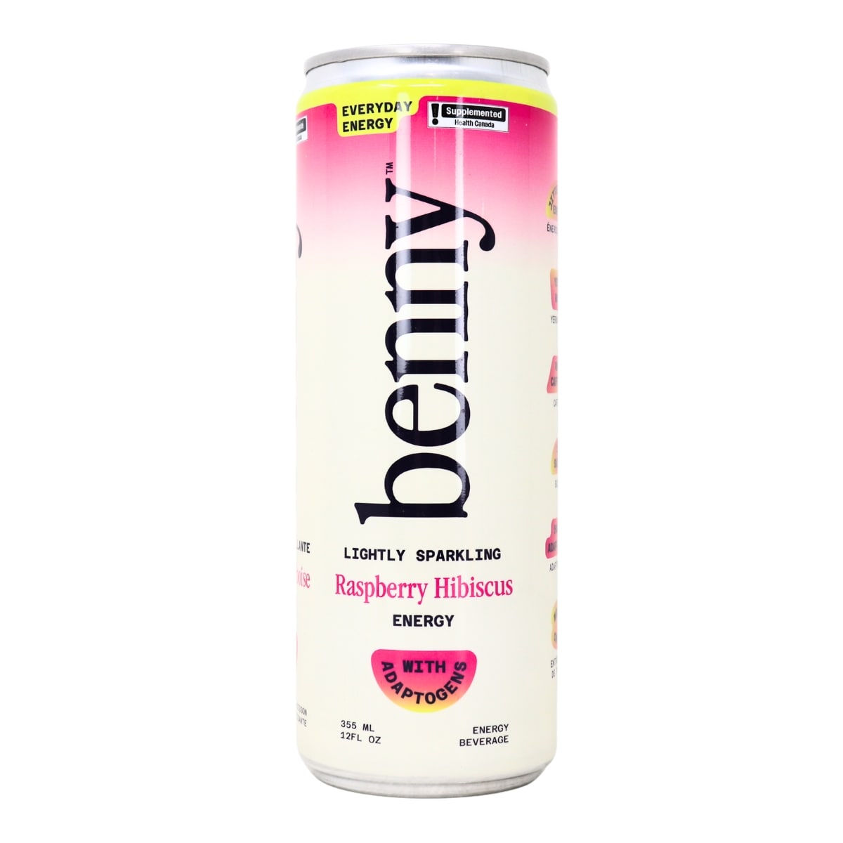 Benny Sparkling Yerba Mate Energy Drink Raspberry Hibiscus, 355 mL
