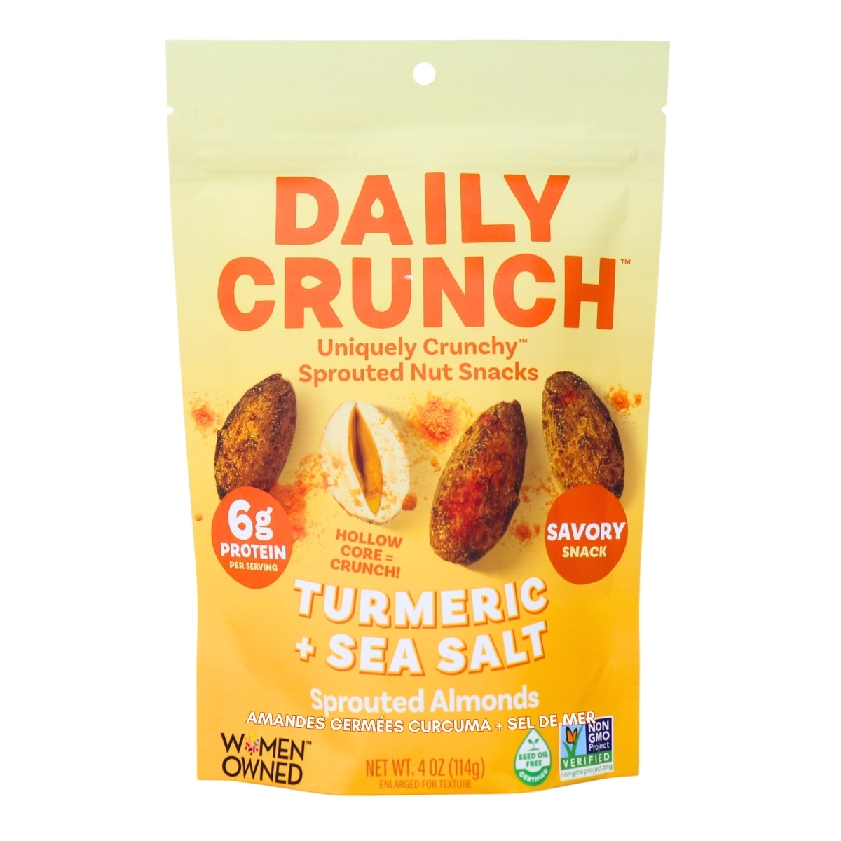Daily Crunch Sprouted Almonds Turmeric + Sea Salt, 114 g