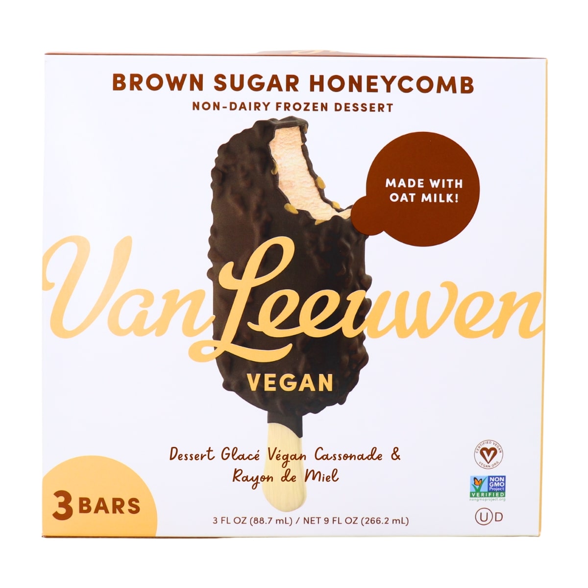 Van Leeuwen Vegan Frozen Dessert Brown Sugar Honeycomb, 3 Bars