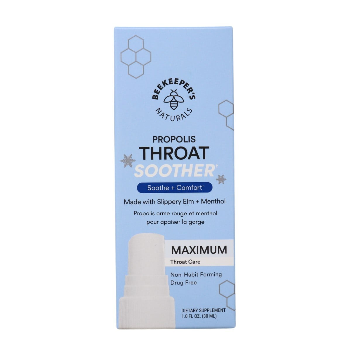 Beekeeper's Naturals Propolis Slippery Elm + Menthol Throat Soother, 30 mL