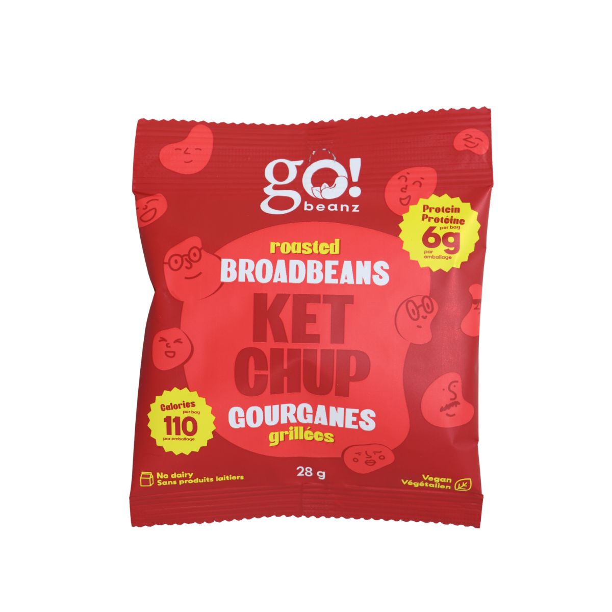 Go! Beanz High Protein Roasted Broadbeans Snack Sea Ketchup, 28g