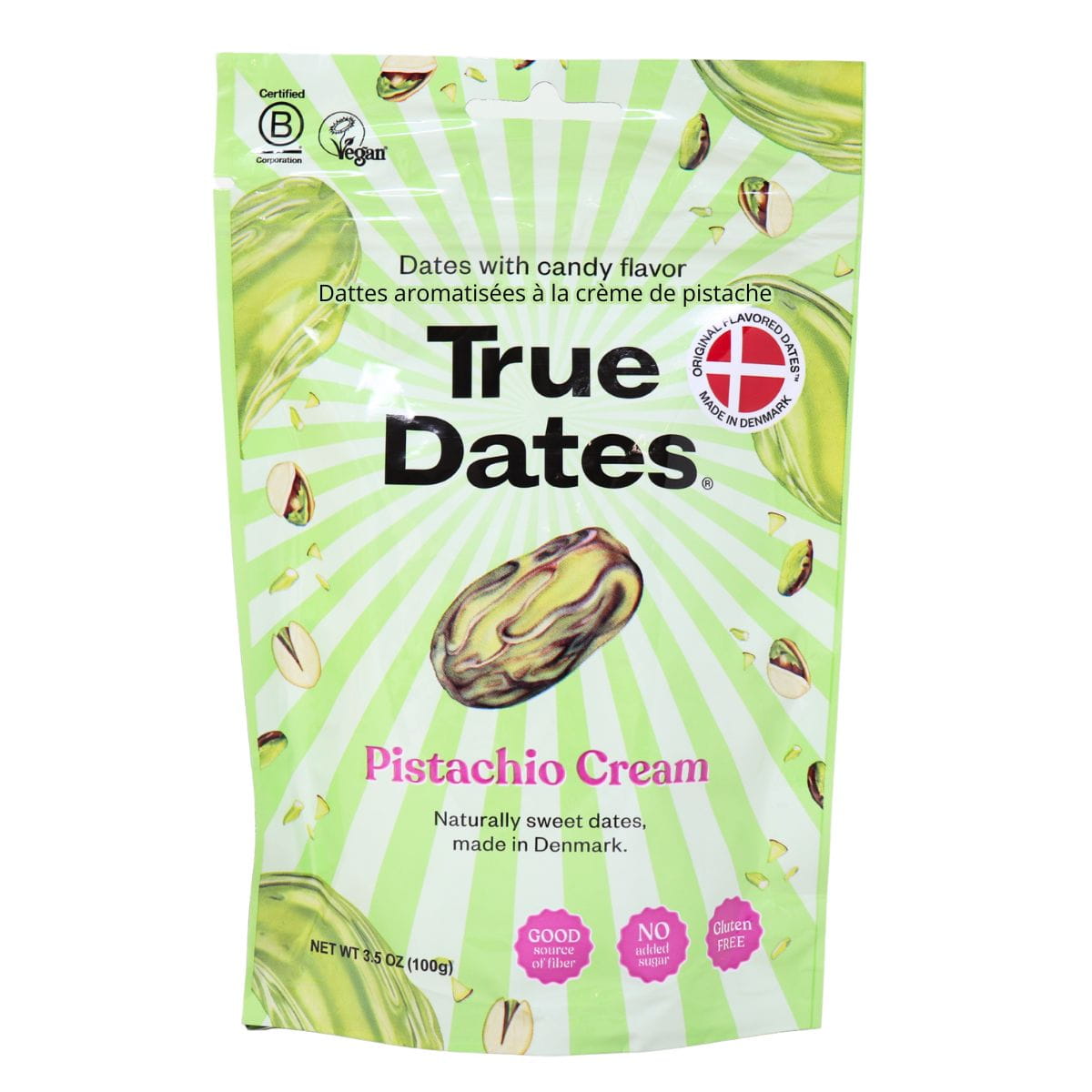 True Dates Flavoured Date Snacks Pistachio Cream, 100g