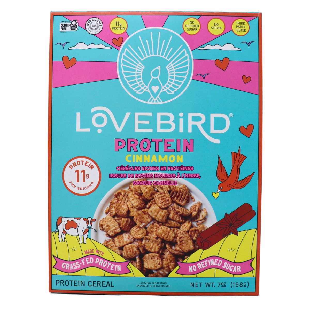 Lovebird Grass-Fed High-Protein Cereal Cinnamon, 198g