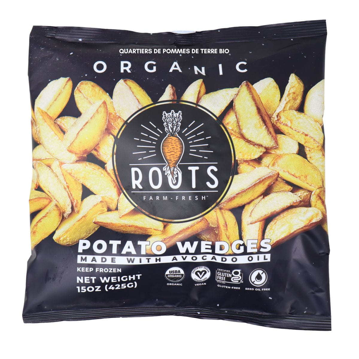Roots Farm Fresh Organic Potato Wedges, 425g