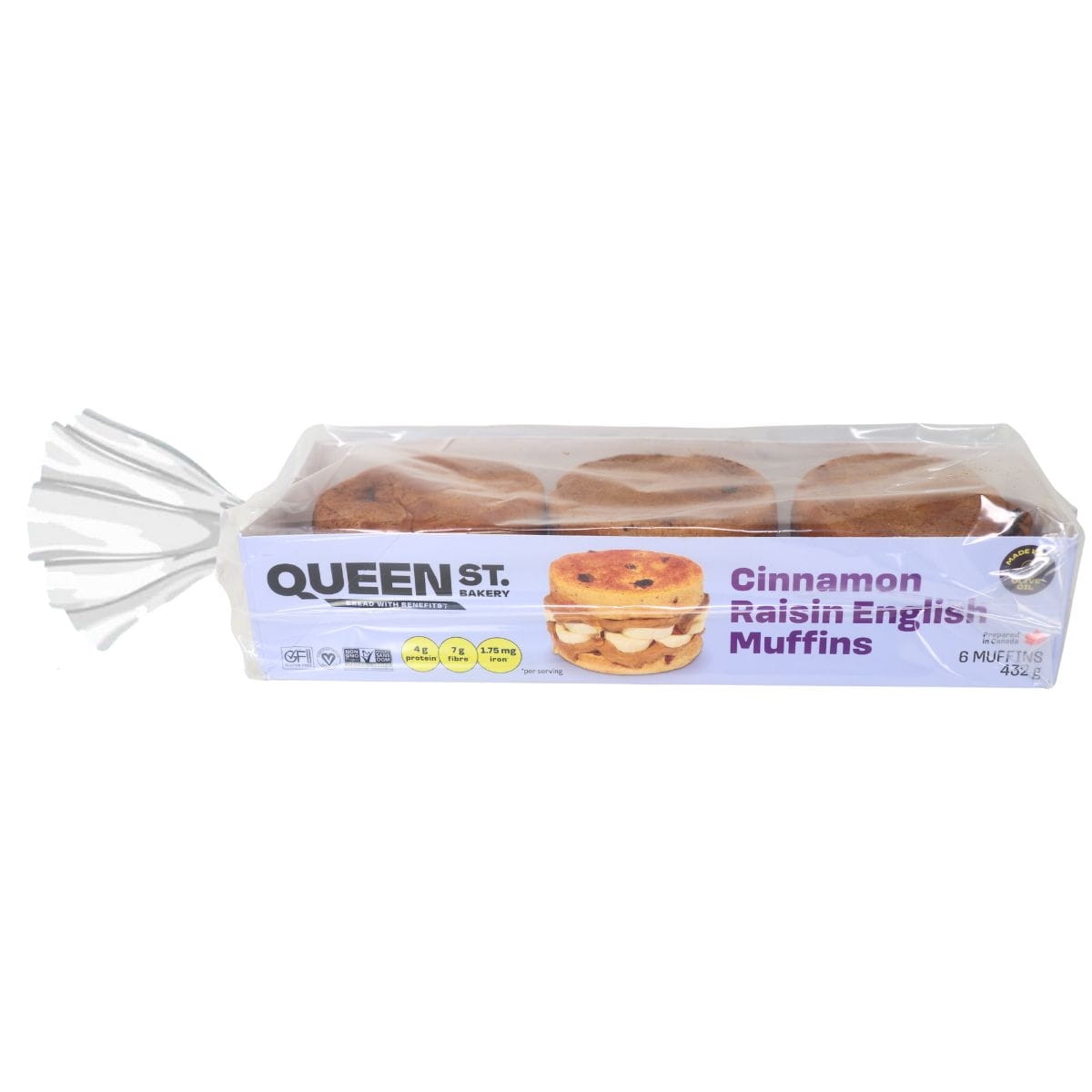 Queen St. Bakery Gluten-Free Cinnamon Raisin English Muffins, 6 Muffins