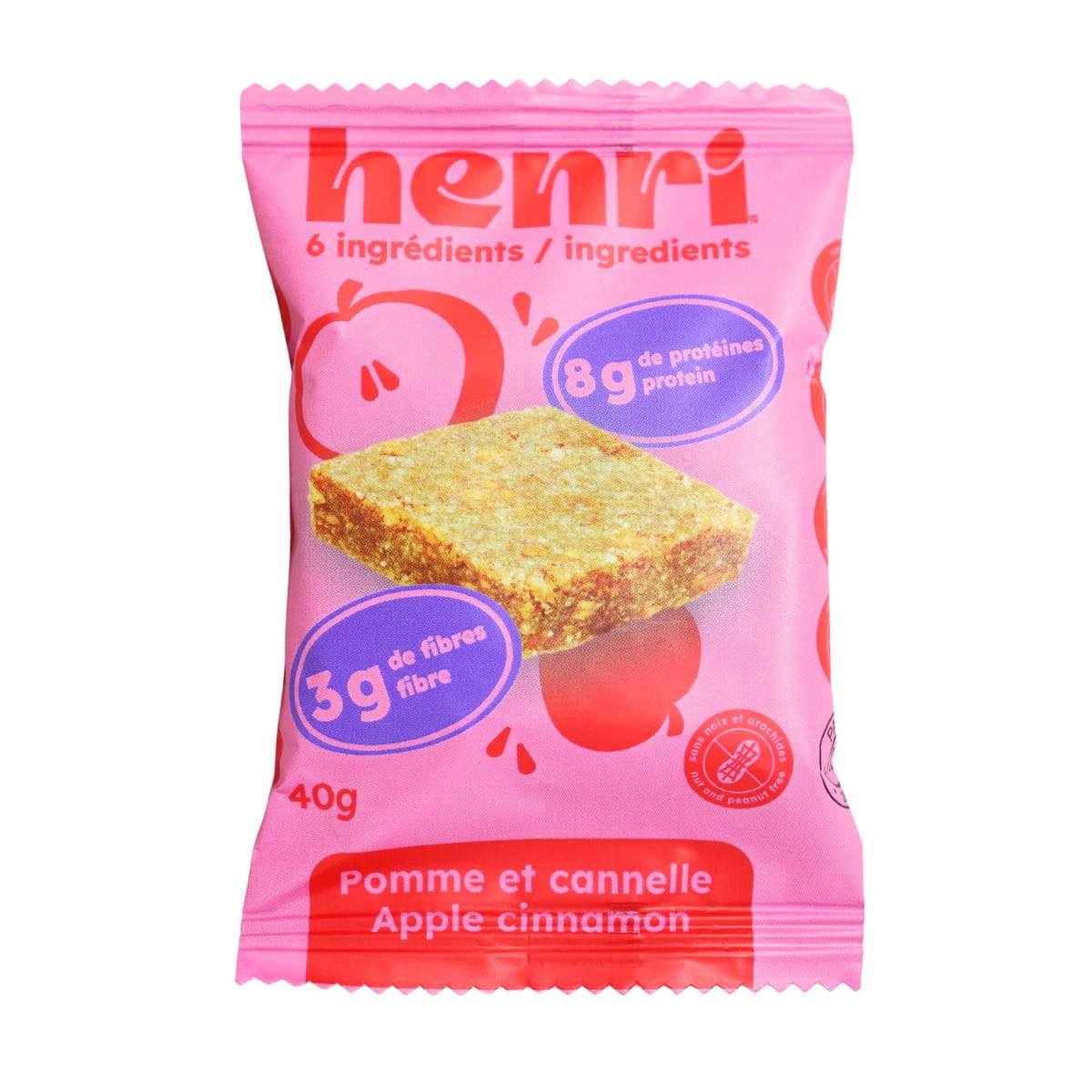 Henri Gluten-Free Snack Bar Apple Cinnamon, 40g