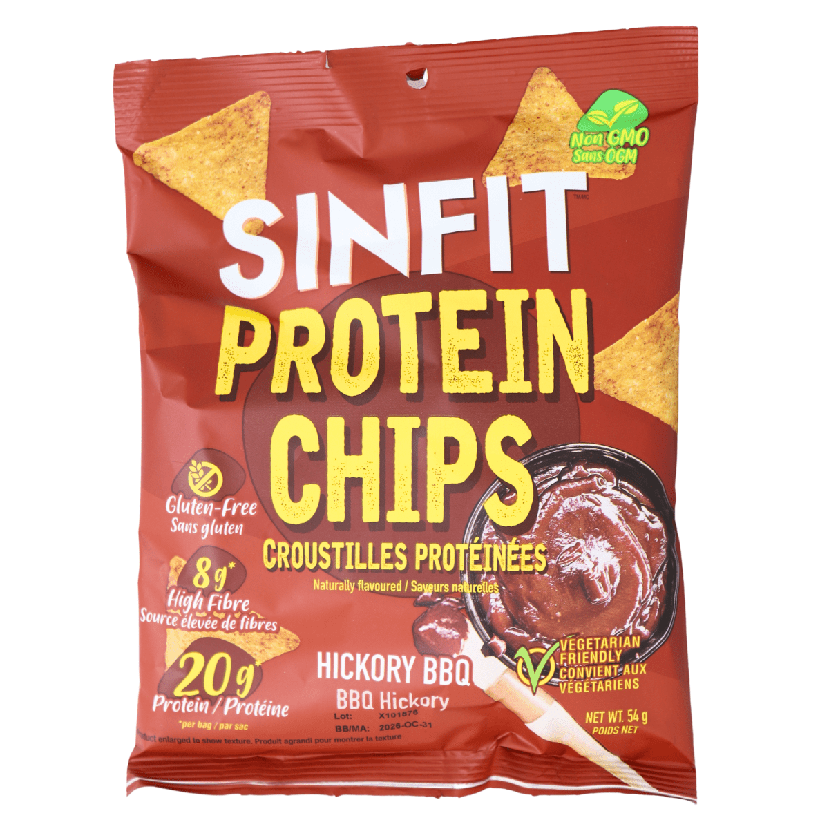 SINFIT Protein Chips Hickory BBQ, 54g