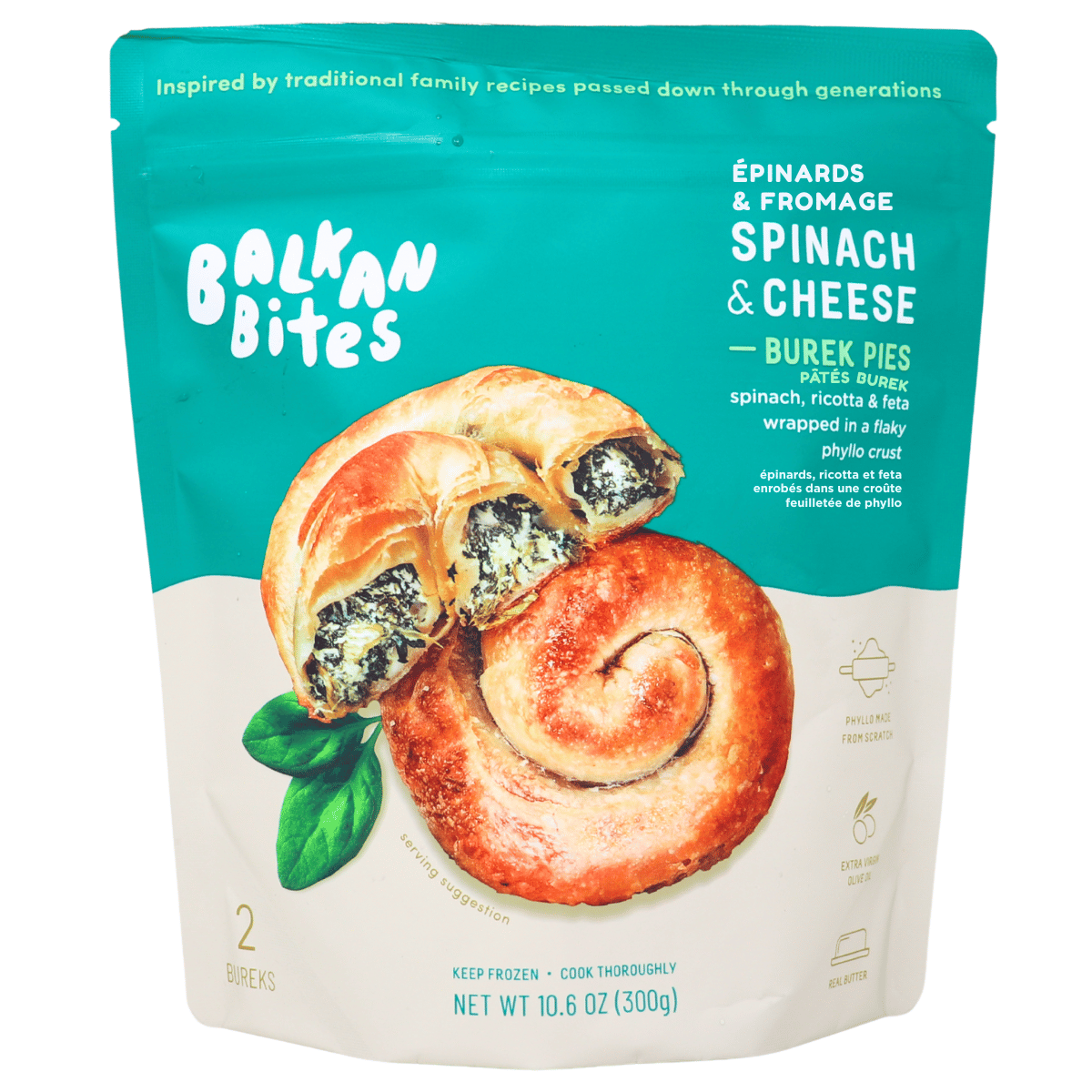 Balkan Bites Burek Pies Spinach &amp; Cheese, 300 g