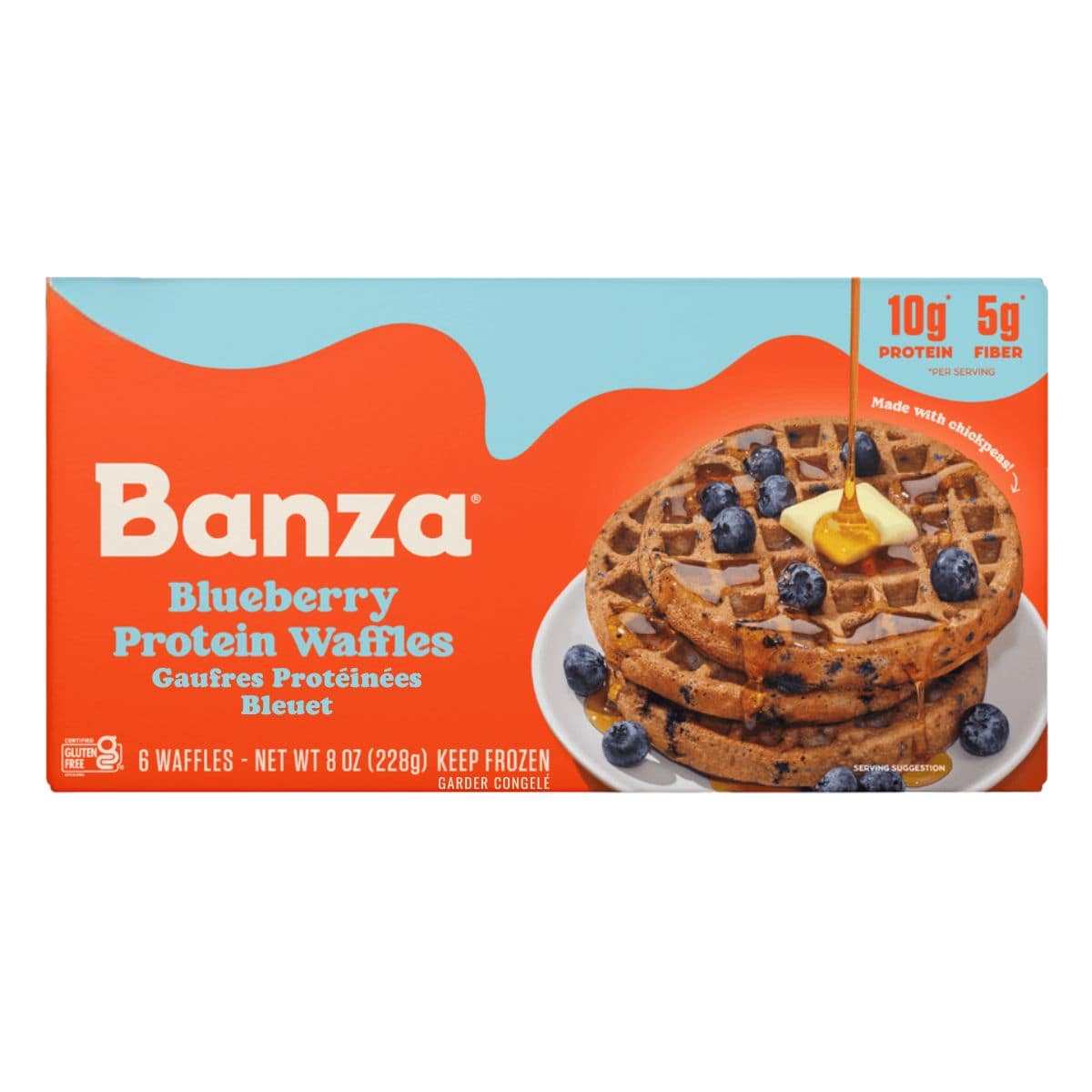 Banza Gluten-Free Protein Waffles Blueberry, 228 g