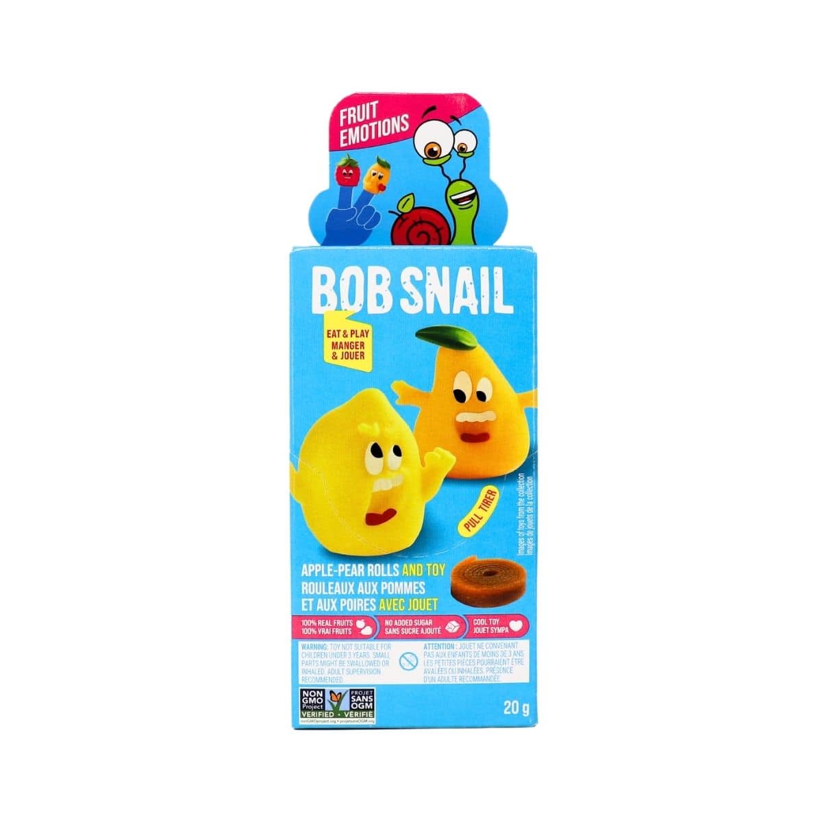 Bob Snail No Added Sugar Fruit Jelly Apple-Pear + Surprise Toy, 20g 0