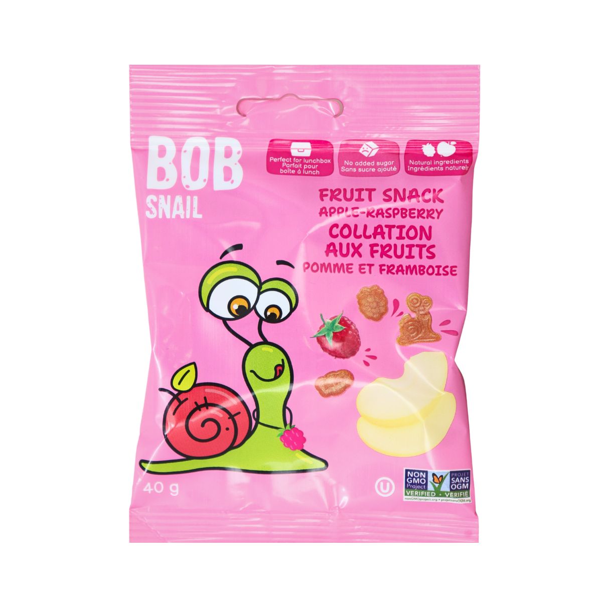 Bob Snail No Added Sugar Fruit Snack Apple Raspberry, 40g