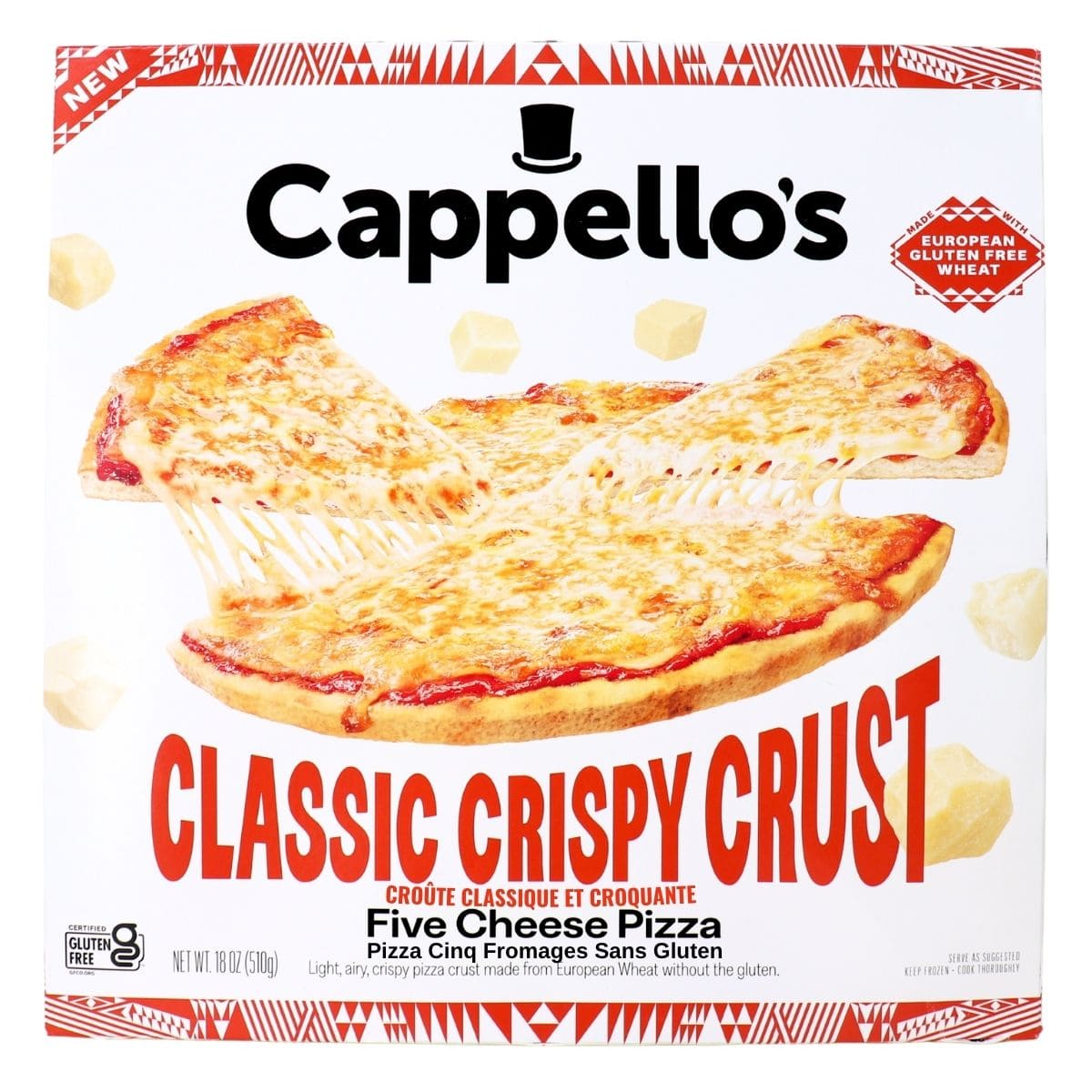 Cappello’s Gluten-Free Pizza Crispy Five Cheese, 510 g