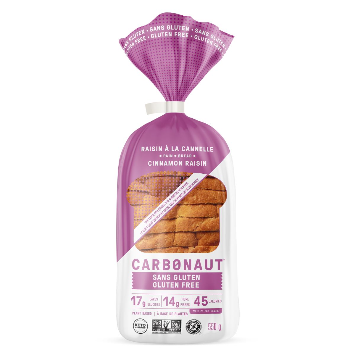 Carbonaut Keto Gluten-Free Cinnamon Raisin Bread, 550g