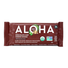 Front of ALOHA Protein Bars Organic Gluten-Free Plant-Based Protein Bar Chocolate Chip Cookie Dough Protein Bar