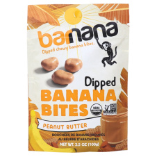 Front of Barnana Dipped Chewy Banana Bites Peanut Butter - Chocolate Dipped Fruit - Fruit Dipped in Chocolate - Organic Bananas