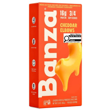 Front of Banza Chickpea Pasta Elbows + Classic Cheddar Mac & Cheese - Chickpea Pasta Canada - High Protein Pasta - Vegan Pasta