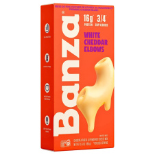 Front of Banza Chickpea Pasta Elbows White Cheddar Mac & Cheese, 156g