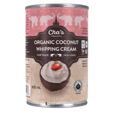 Front of Cha's Organics Coconut Whipping Cream