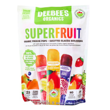 Front of Deebee's Organic Super Fruit Freezie Juice Bars, 10 Pops