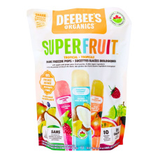 Front of Dee Bee's Organic Super Fruit Freezie Tropical