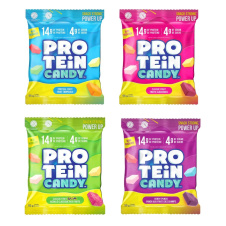Front of Back of Protein Candy Variety Pack - High Fibre Candy - Protein Gummies - Protein Gummy Candy