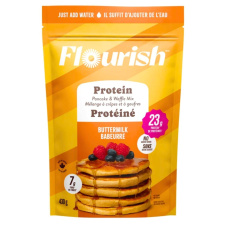 Front of Flourish Pancakes Buttermilk Protein Pancake & Waffle Mix, 430g