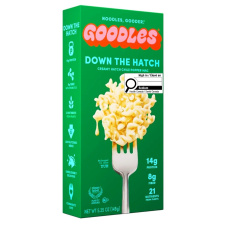 Front of Goodles high protein mac and cheese creamy hatch chile popper down the hatch