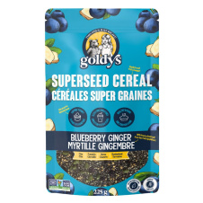 Front of Goldys Superseed Cereal Someones Been Eating My Blueberries
