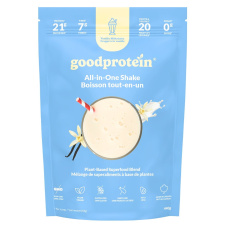 Front of Good Protein Powder - All In One Shake - Superfood Protein Powder - Vanilla Vegan Protein Powder - All In One Protein Powder - Vanilla Milkshake Good Protein