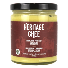 Front of Heritage Ghee New Zealand Grass-Fed Clarified Butter Himalayan Pink Salt