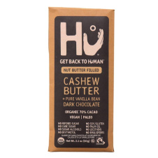 Front of Hu Kitchen Cashew Butter & Pure Vanilla Bean Dark Chocolate Bar, 60g