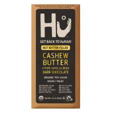 Front of Hu Kitchen Cashew Butter & Pure Vanilla Bean Dark Chocolate Bar - dark chocolate bar - gluten free chocolate bars - Hu Chocolate Canada