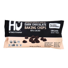 Front of Hu Kitchen Organic 65% Dark Chocolate Baking Chips, 255g